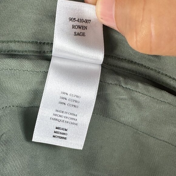 Rails Blouse Womens Medium Button Up Shirt Sage Green Cotton Toggle Hem Pockets - Picture 6 of 7